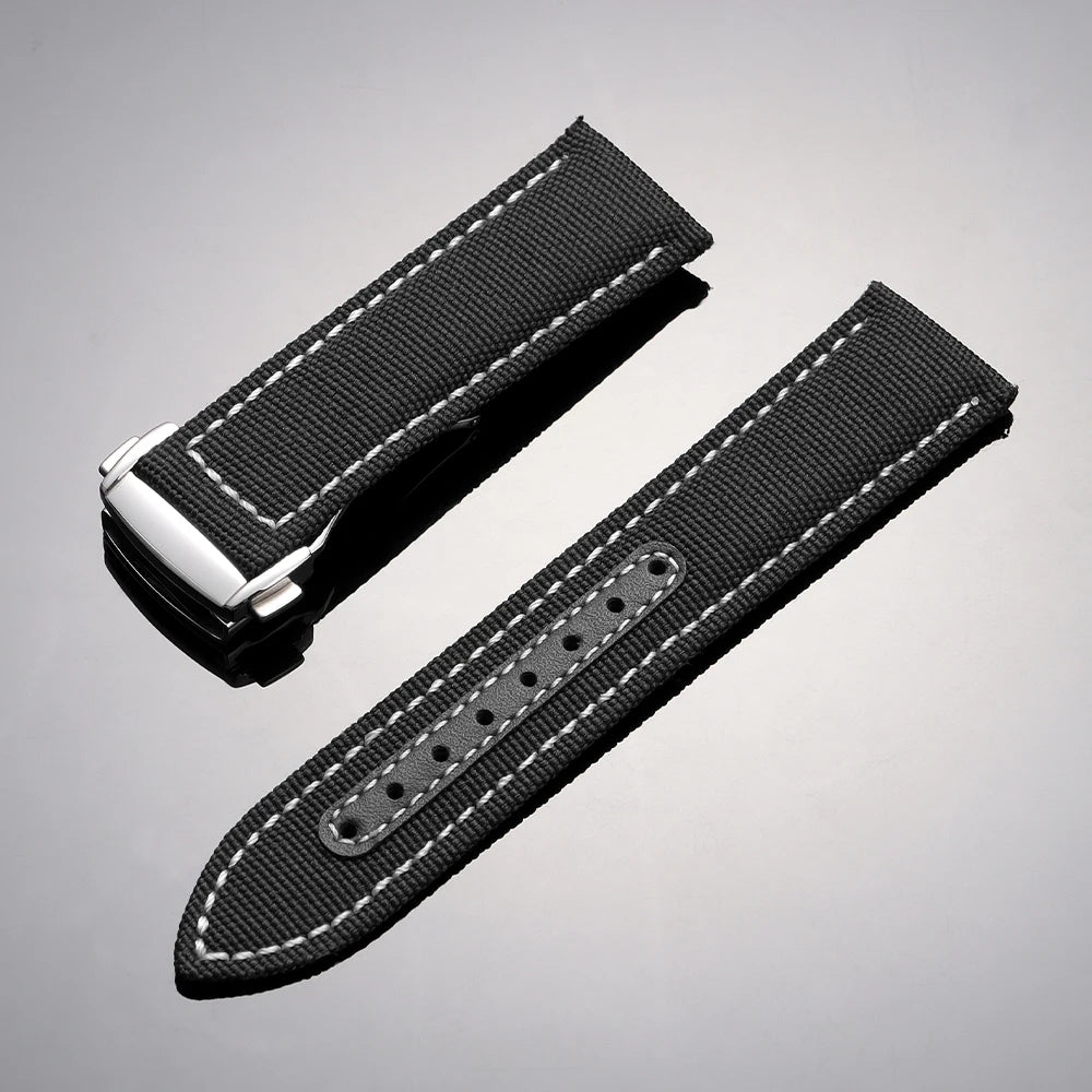Bracelet de montre en Nylon 20mm 22mm pour Omega Seamaster 300, bracelet de montre pour Speedmaster AT150, boucle pliante en toile, Bracelets de Sport pour hommes