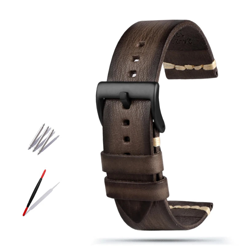 Cinturino per orologio in vera pelle, per Galaxy Tissot Timex Omega Panerai IWC, 20mm 22mm 24mm