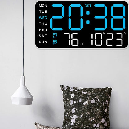 Horloge murale numérique à température, affichage LED, USB/batterie DST, grande Table, réveil pour salon, chambre à coucher, décorations de maison