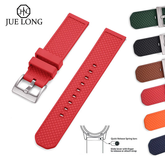 Cinturino per orologio FPM/FKM di alta qualità 18mm 20mm 22mm, design nuovo, cinturini per orologi in gomma fluorurata a sgancio rapido per tutti i marchi di smartwatch
