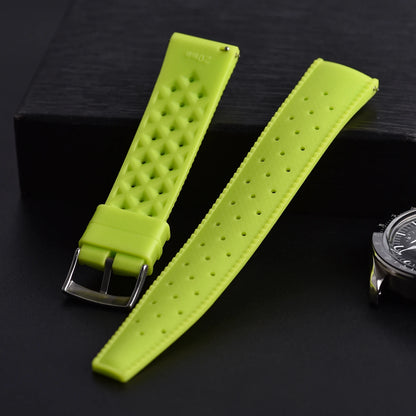 New Luminous Tropical FKM Rubber Watch Band 20mm 22mm Luminous Quick Release Smart Watch Band Sport Strap for Omega