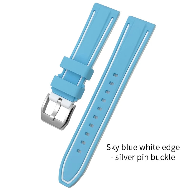 Bracelet de montre en silicone coloré pour IWC Omega Longines Tudor Breitling, bracelet de montre en caoutchouc souple, haute qualité, 19mm, 20mm, 21mm, 22mm