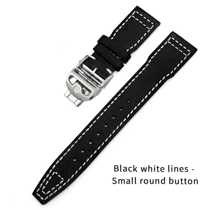 Bracelet de montre en cuir de Nylon 20mm 21mm 22mm pour montres IWC Big Pilot PORTOFINO IW3777 bracelet de montre en cuir de vache bleu vert noir rouge