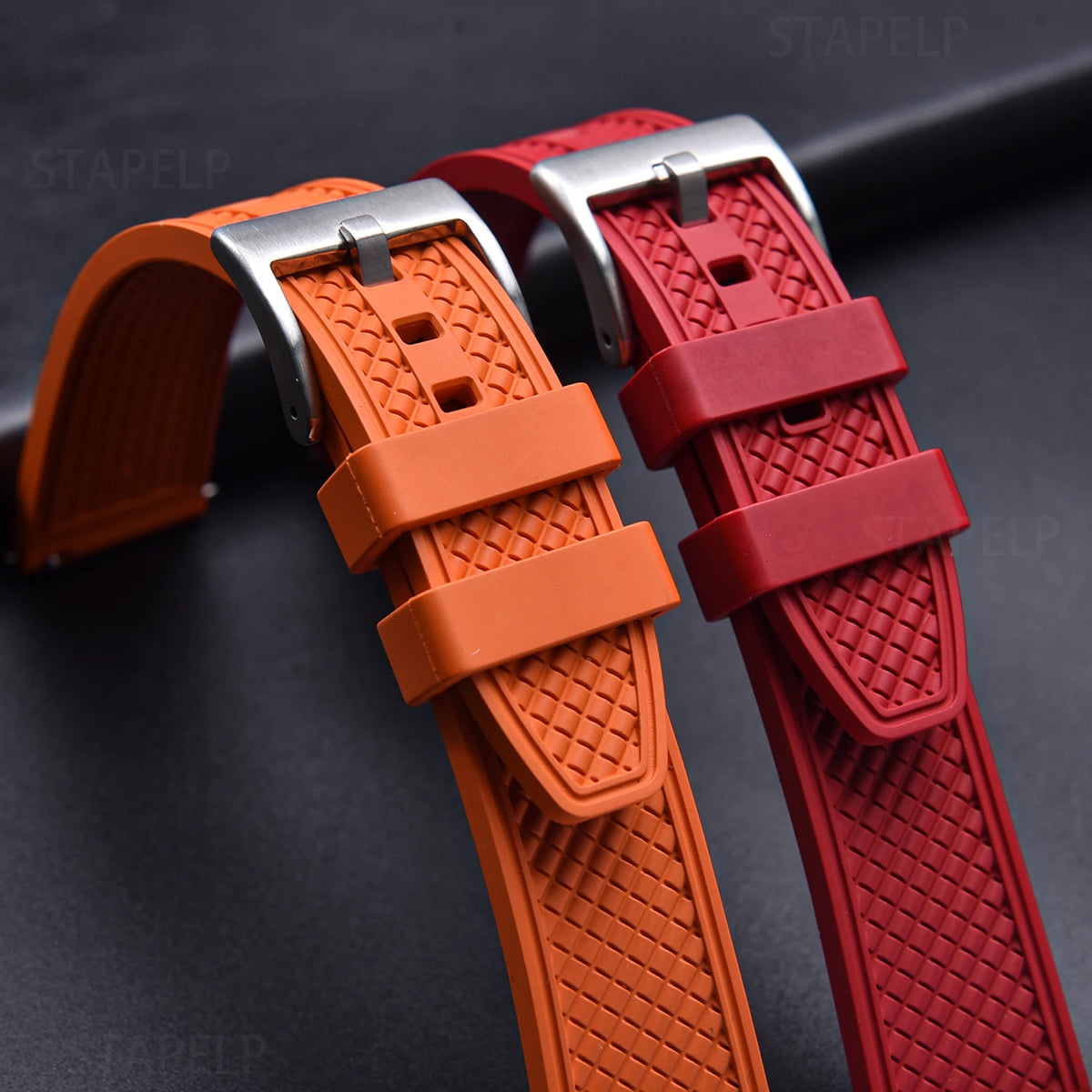 Professionelles FKM-Taucheruhrenarmband aus Kautschuk, 18 mm, 20 mm, 22 mm, 24 mm, mit Schnellverschluss, ballförmig, langlebiges wasserdichtes Taucheruhrenarmband