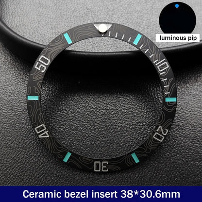 38mm x 30.6mm Sloped Ceramic Bezel GMT and Diving Watch Insert for 40mm Men's Watch Replacement Watch Bezel Inserts
