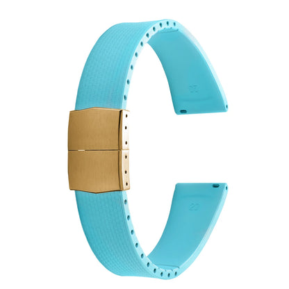 Cinturini per orologi in gomma Delugs CTS Fkm da 20 mm con fibbia a farfalla, 4 colori, texture unica, cinturino per orologi a sgancio rapido per orologi di marca