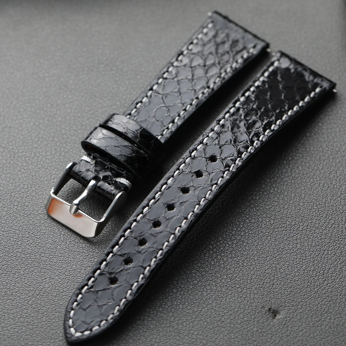 Cinturino per orologio fatto a mano in pelle di serpente, 18, 19, 20 mm, stile morbido e vintage, a sgancio rapido, verde, nero, giallo, lunghezza S/M