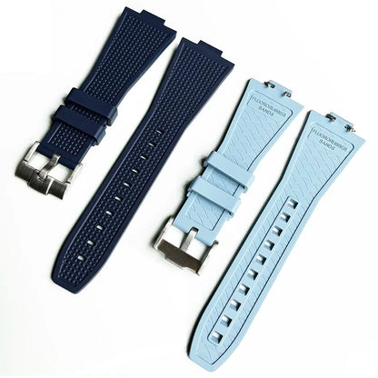 FKM Bracelet for Tissot PRX T137.407/T137.410 Super Player 40mm Convex Fluororubber Quick Release Watch Strap 12mm