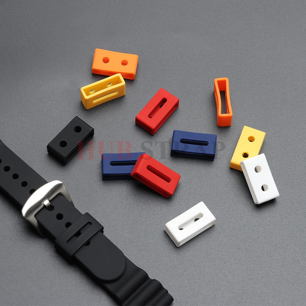 Rubber ring for watch strap, silicone loops for Casio, retainer holder, movable watch ring, circle, watch accessories