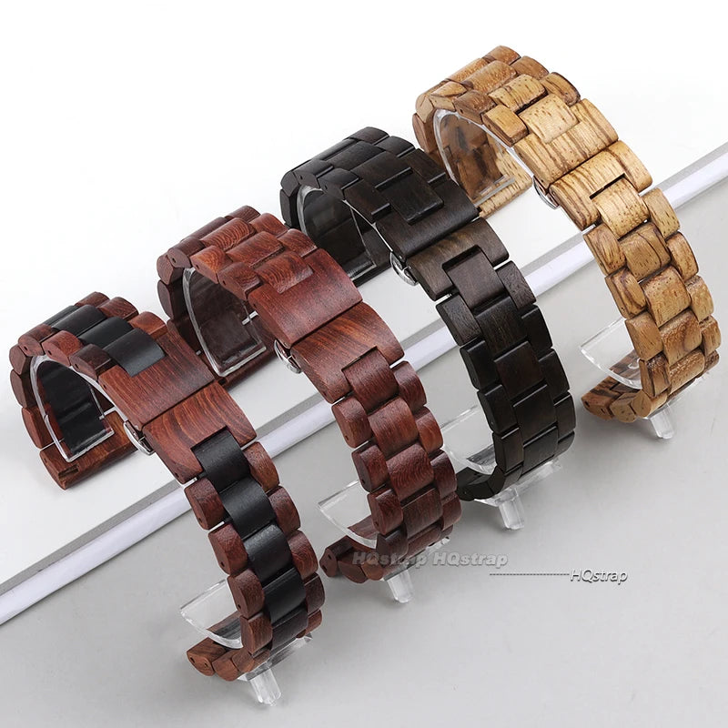 Correa de reloj de madera para Samsung Galaxy Watch 6, 5, 4, 3, Huawei Watch GT2, GT3, Amazfit, pulsera GTS