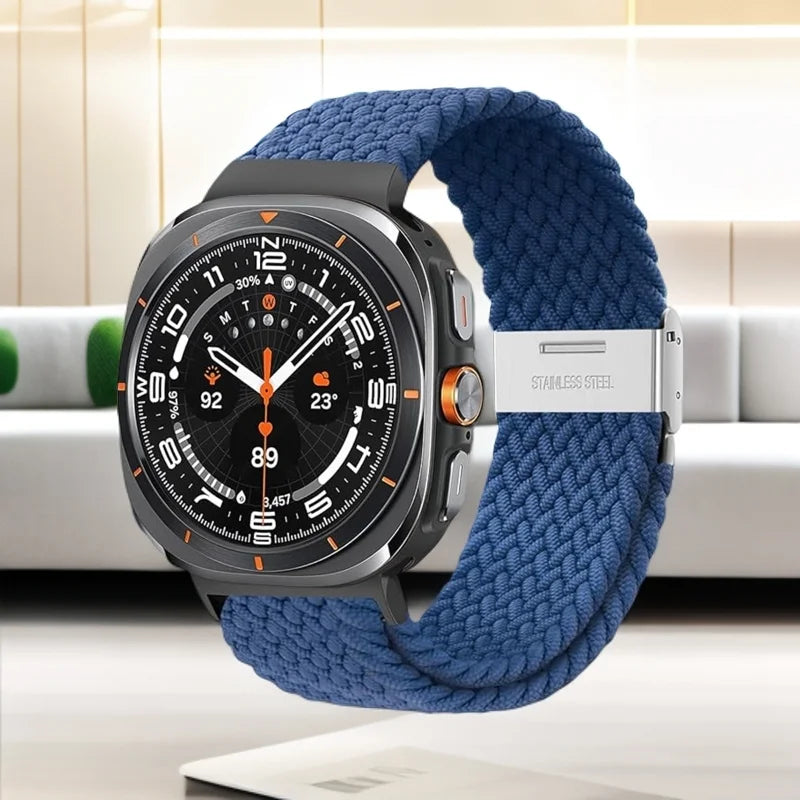 1 pezzo cinturino intrecciato elastico in Nylon per Samsung Galaxy Watch 8 Classic 46mm/Ultra 47MM fibbia in metallo per Samsung Galaxy Watch8
