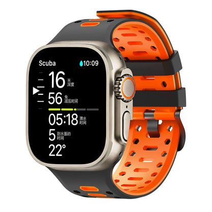 Cinturino sportivo in silicone traspirante per Apple Watch Ultra 2 3, bracciale iWatch da uomo, 49 mm, serie 11 10 46 mm/9 8 7 SE 6 5 44 mm/45 mm