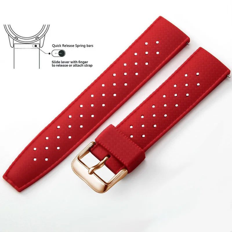 Bracelet de montre en Silicone Tropical bracelet de montre à dégagement rapide 18mm 20mm 22mm bracelet de montre intelligente Tropic en caoutchouc pour Oris Seiko Citizen