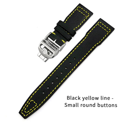 Bracelet de montre en cuir de Nylon 20mm 21mm 22mm pour montres IWC Big Pilot PORTOFINO IW3777 bracelet de montre en cuir de vache bleu vert noir rouge