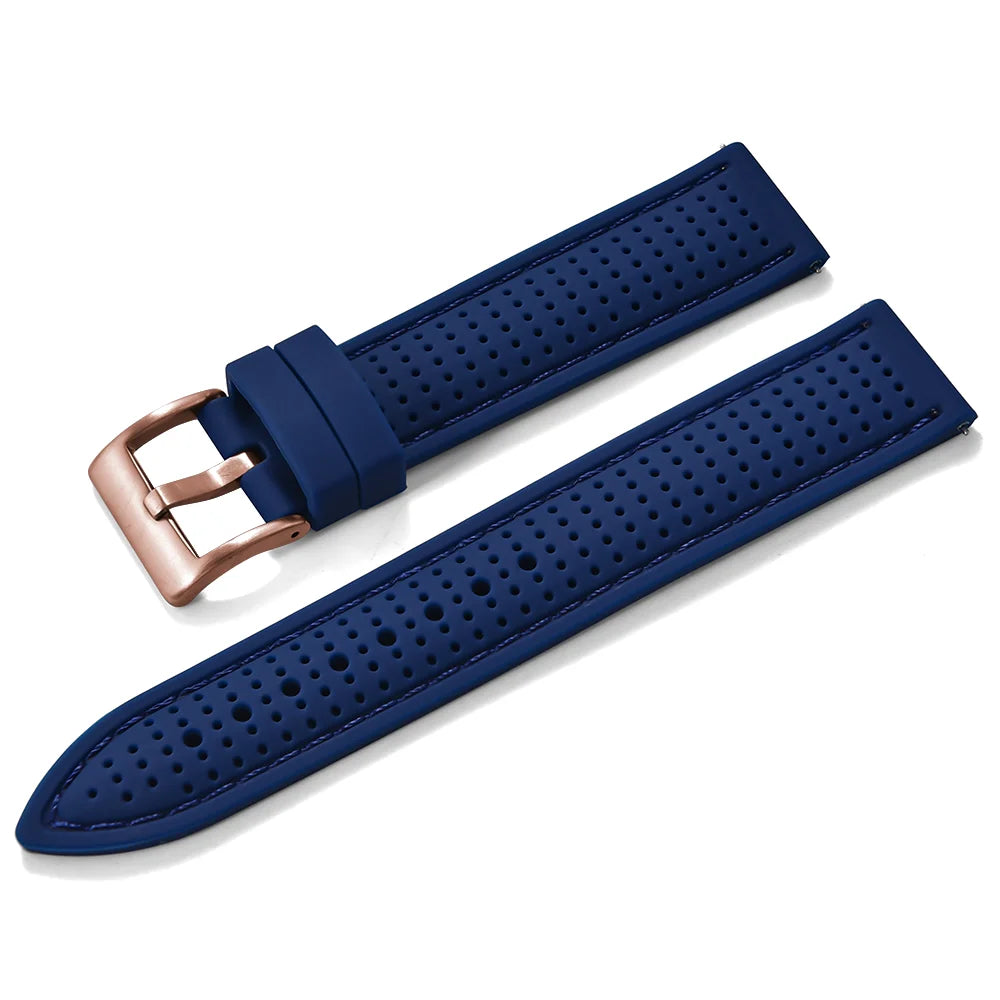 Bracelet de montre sport en silicone à dégagement rapide - Bracelet en caoutchouc souple respirant et imperméable, ajustement universel 18 mm 20 mm 22 mm pour hommes et femmes