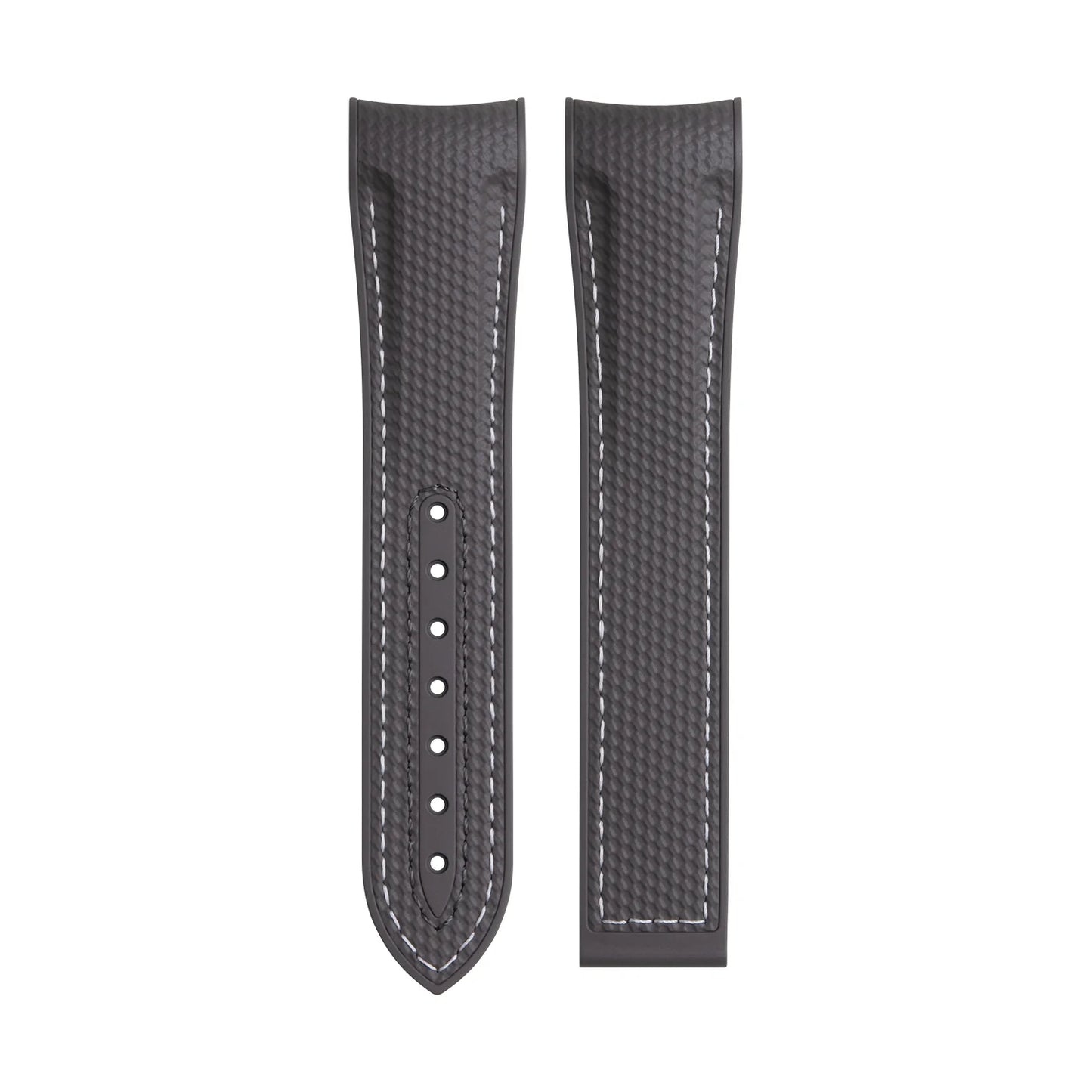 OZE - Cinturino in gomma da 21 mm per Omega - Motivo in tessuto - Curvo 