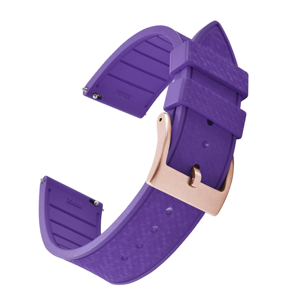 FKM Mosaic Rubber Watch Strap, 20mm 22mm, Quick Release, for Sport Diver, for Rolex Seiko Omega Cartier, Universal Belt