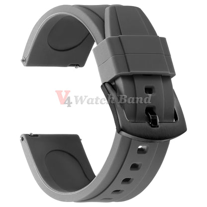 Bracelet de montre sport en silicone souple noir, marron, orange, bleu – Bracelets de 20 mm et 22 mm à libération rapide en caoutchouc de silicone