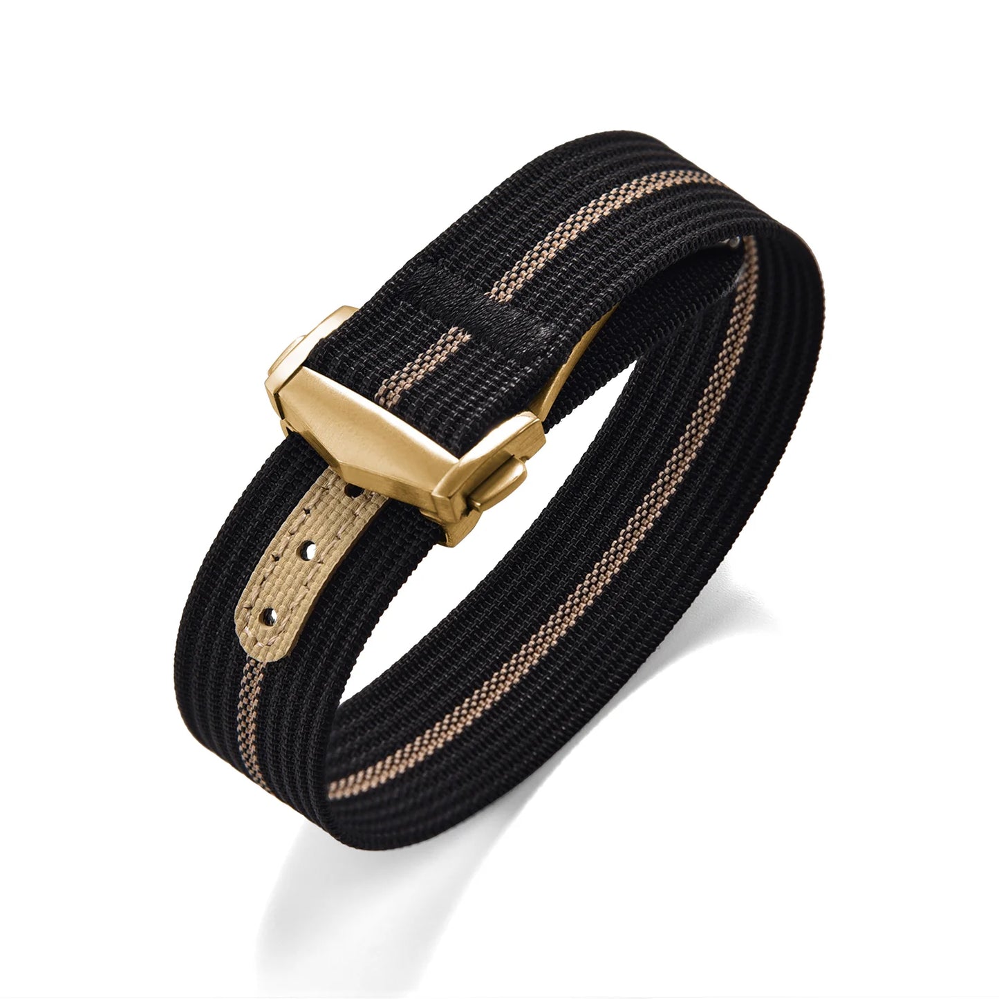 Ribbed Nylon Military Watch Strap 18mm 20mm 22mm with FKM Rubber Deployment Buckle, Sports Bracelet for Men Omega/Tudor/Seiko