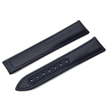 Bracelet de montre en Nylon en tissu voile, 20mm 22mm, en cuir, pour Omega Seamaster Swatch, boucle pliante, Bracelet universel