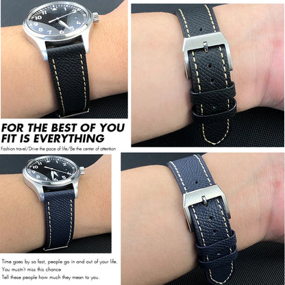 Bracelet de montre en cuir de vache véritable à dégagement rapide, 20mm 21mm 22mm, pour IWC Pilot Oris Hamilton MIDO SEIKO SKX 5 Rolex
