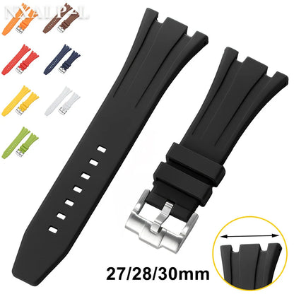 Rubber and silicone watch strap, 26mm 27mm 28mm 30mm, for AP Royal Oak Offshore 15400 26470 15703, accessory for GA2100 strap