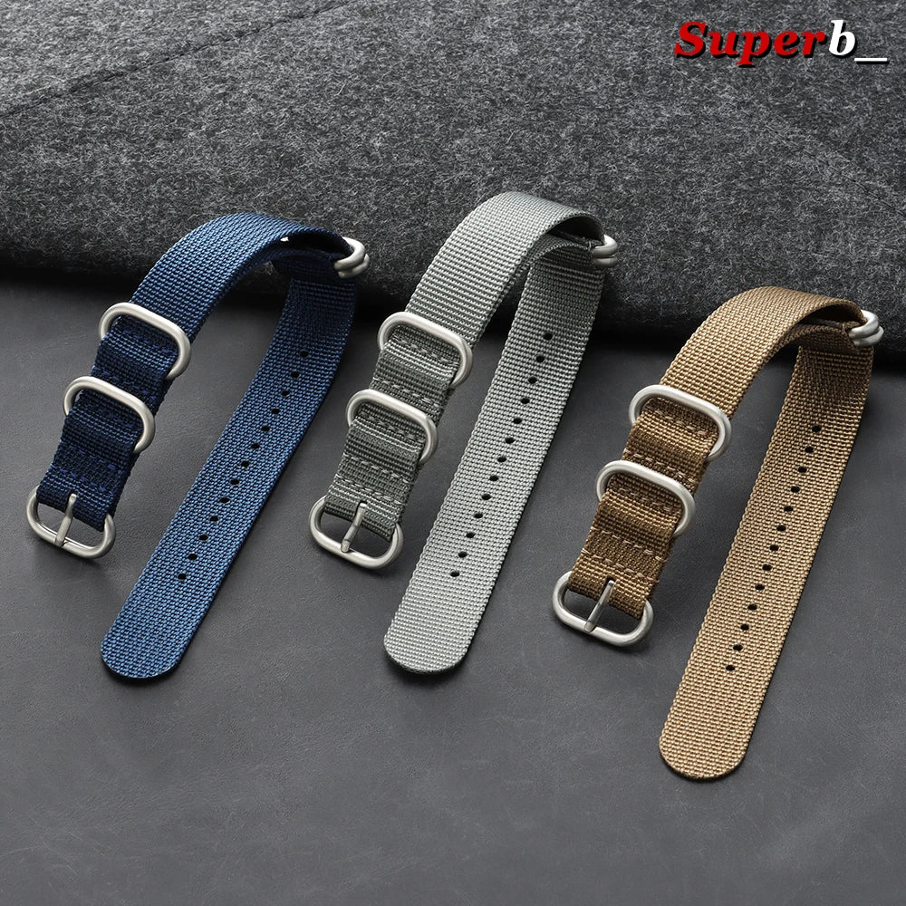 Casual Military Watch Strap, Made of High Quality Nylon, for Omega 18mm 20mm 22mm, for Seiko Army Sports, Replacement Strap
