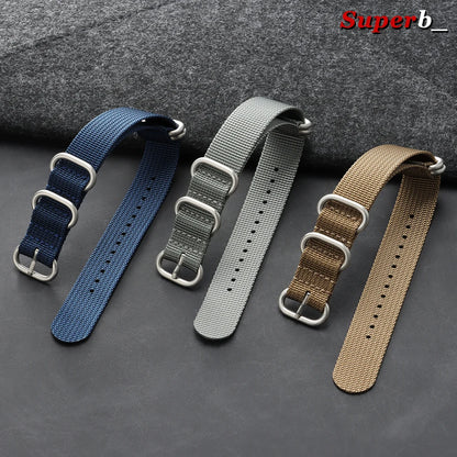 Casual Military Watch Strap, Made of High Quality Nylon, for Omega 18mm 20mm 22mm, for Seiko Army Sports, Replacement Strap