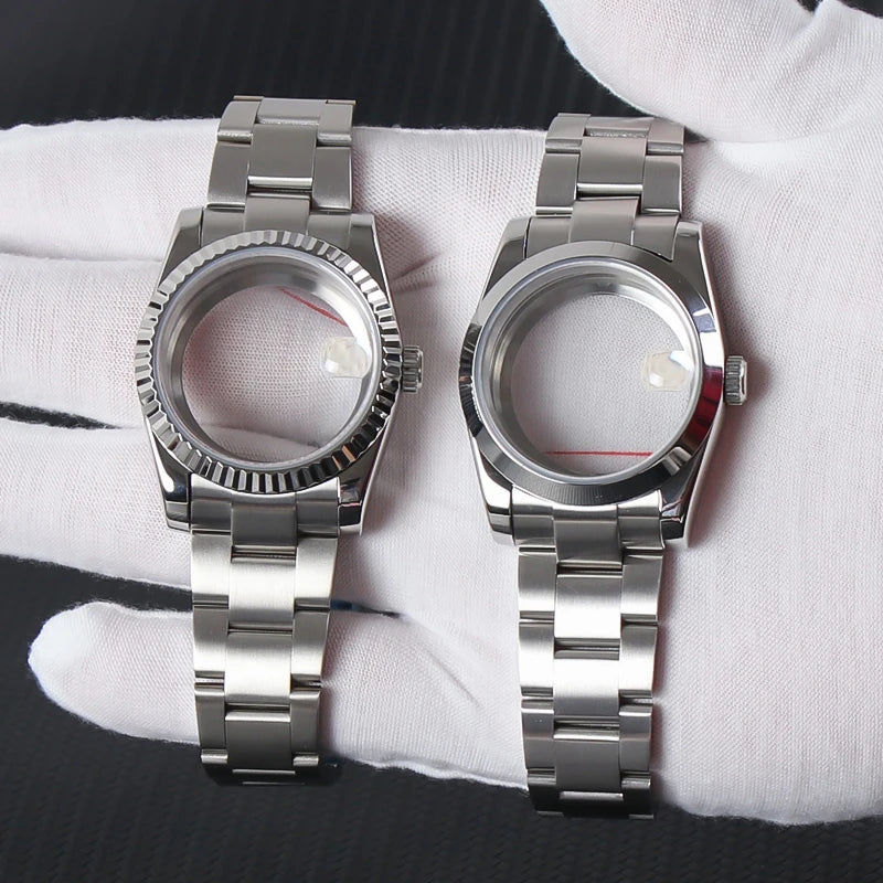 NH35 Watch Accessories, 36mm/39mm Stainless Steel Watch Case for Seiko NH35 NH38 NH36, 28.5mm Movement, Datejust Oyster Dial, Parts