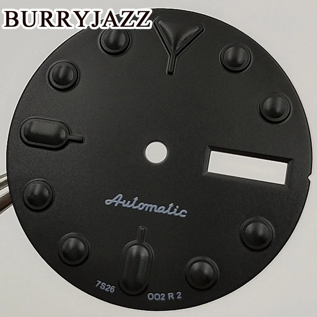 BURRYJAZZ-Watch dial without logo NH36, black dial, green dial Shoous Fit 3 O'Clock, 28.5 O'Clock Crown case, 3.8mm