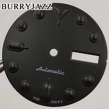 BURRYJAZZ-Watch dial without logo NH36, black dial, green dial Shoous Fit 3 O'Clock, 28.5 O'Clock Crown case, 3.8mm