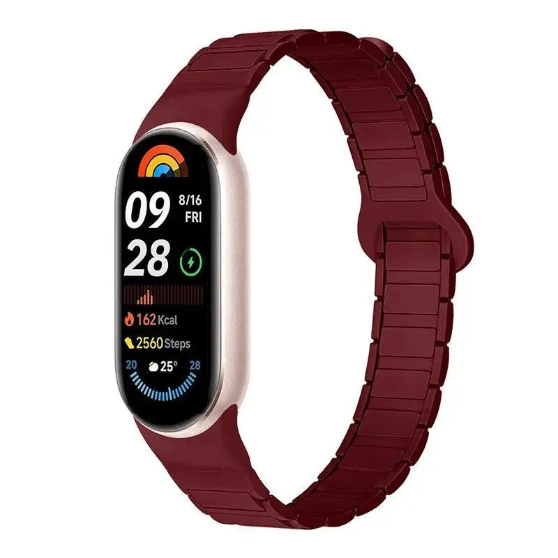 Bracelet magnétique en silicone pour Xiaomi Mi Band 10, 9, 8 – Accessoire de montre de sport