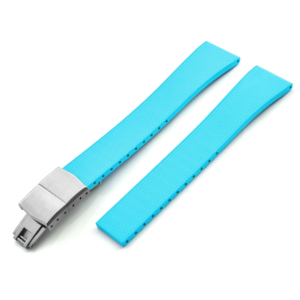 Delugs 20mm FKM Rubber CTS Watch Straps with Butterfly Buckle 4 Colors, Unique Texture, Quick Release for Brand Watches
