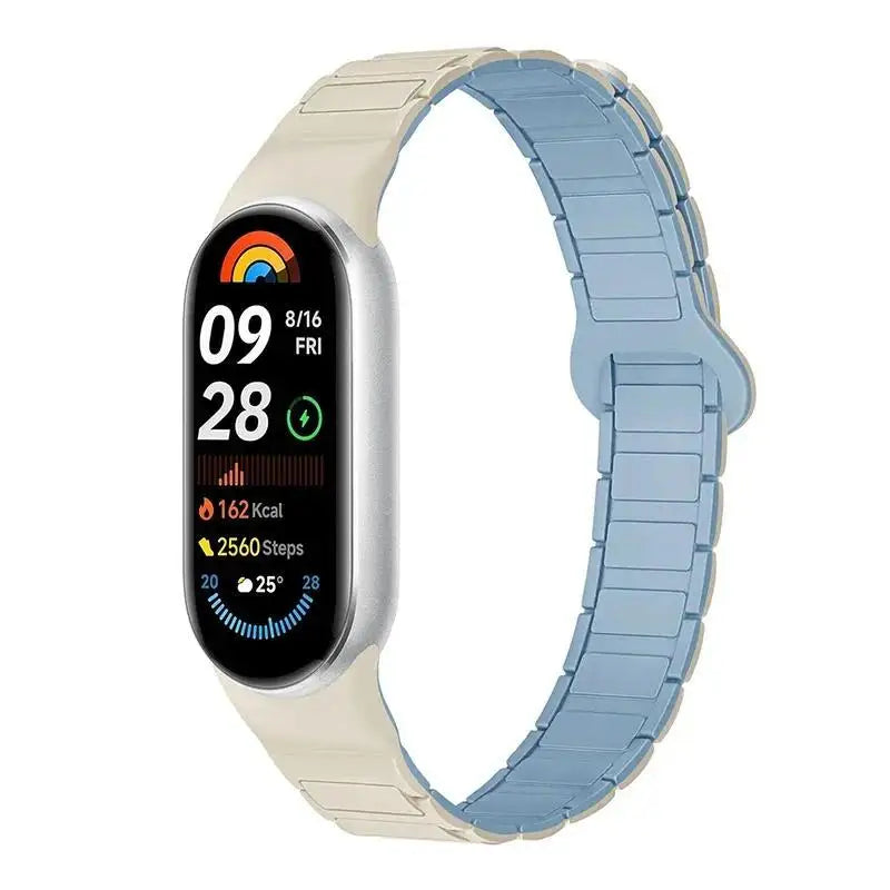 Magnetic Silicone Strap for Xiaomi Mi Band 10 9 8, Replacement Smart Bracelet, Silicone Sports Strap