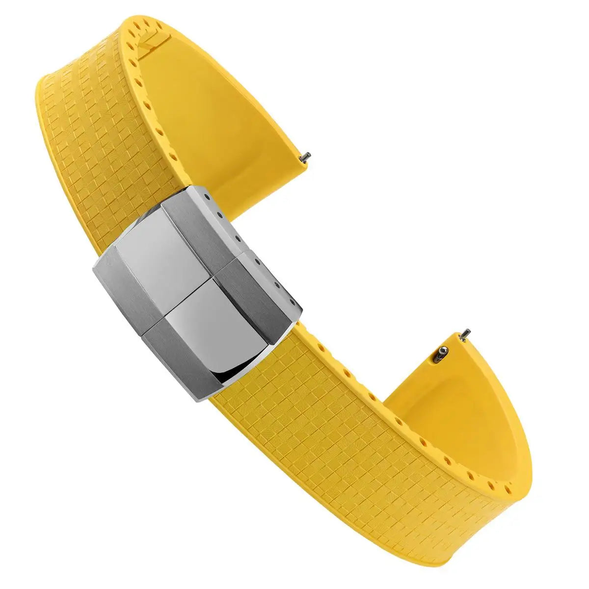 Bracelet de montre en caoutchouc fluoré, coupe sur la taille, 18/19/20/21/22mm, boucle de déploiement FKM en mosaïque, extrémité plate universelle, remplacement du Bracelet