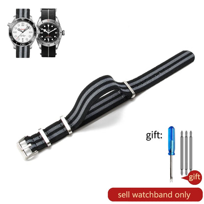 Retro Parachute Nylon Watch Strap for Rolex Tudor Biwan Omega Heuer IWC Men High-Density Knit 18 20 22mm Replacement Accessories