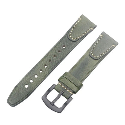 Cinturino per orologio in pelle retrò fatto a mano, cinturino a sgancio rapido, struttura in acciaio inossidabile, 18mm, 20mm, 22mm