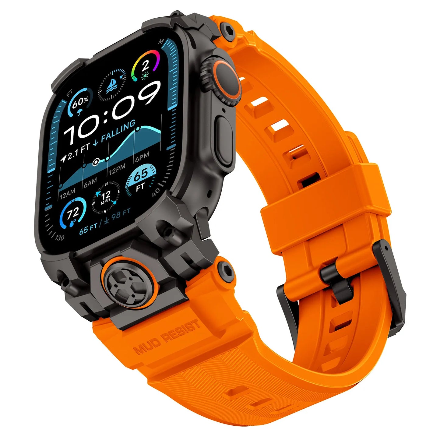 Bracelet en acier inoxydable + silicone pour Apple Watch 49 mm, bracelet sport compatible avec Apple Watch Ultra 3/2 iWatch