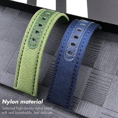 Cinturino per orologio in nylon da 24 mm per Panerai Submersible Luminor PAM verde blu grigio, in tessuto, tela, nuovo, con strumenti gratuiti