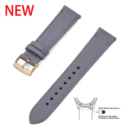Leather and Nylon Watch Strap for Men and Women, 18mm 20mm 22mm, Quick Release, Universal, Suitable for Traditional Smartwatches
