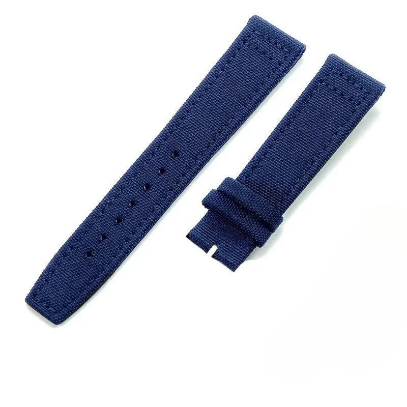 Cinturino per orologio in tela di nylon, 20 mm 21 mm 22 mm, per orologio da pilota IWC Portugal PORTOFINO, cinturino in tessuto, fibbia pieghevole, cinturino in pelle bovina