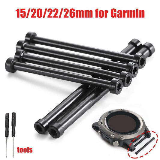 Watch Screws for Garmin Fenix 5X 6X 7X 3HR for Forerunner 965 935 945, 15 20 22 26mm Metal Connector Screwdriver, Connector Rods