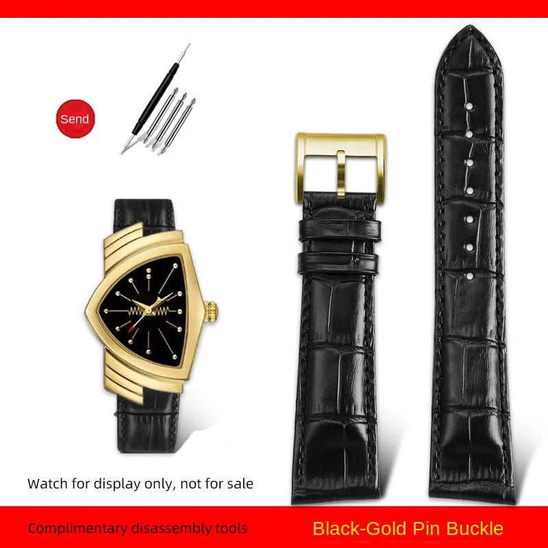 Men's personalized leather watch strap, watch band, custom accessory, Hamilton VENTURA Series, H24515551, H24515591, 21mm
