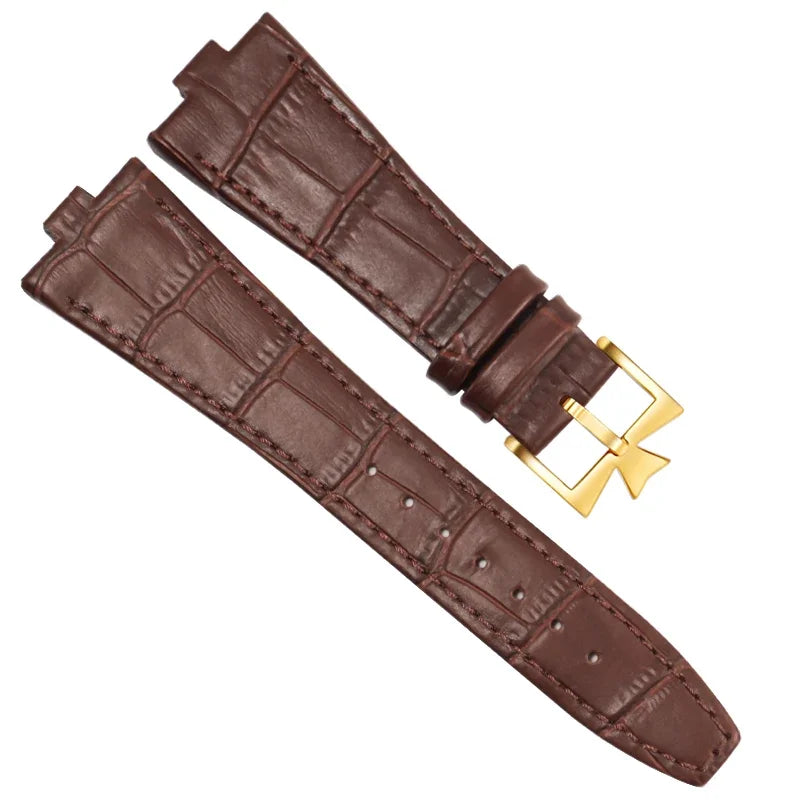 Echtleder-Uhrenarmband für Vacheron Constantin OVERSEAS, Serie 4500V 5500V P47040, Edelstahlstruktur, Herren-Uhrenarmband, 25x8