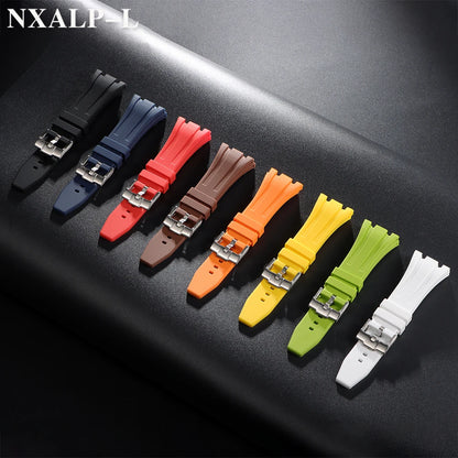 Rubber and silicone watch strap, 26mm 27mm 28mm 30mm, for AP Royal Oak Offshore 15400 26470 15703, accessory for GA2100 strap