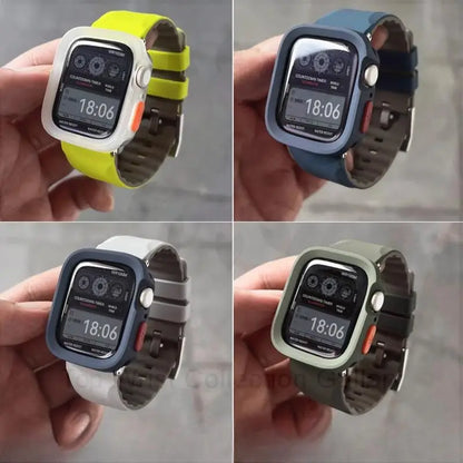 Silicone Strap + TPU Case for Apple Watch Band Ultra2 49mm 46mm 44mm 45mm 42mm 41mm 40mm