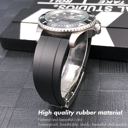 Каучуковый ремешок для часов, 20 мм 21 мм, для Rolex Submariner OYSTERFLEX DEEPSEA Explorer Omega IWC Seiko Tag Heuer 22 мм 19 мм