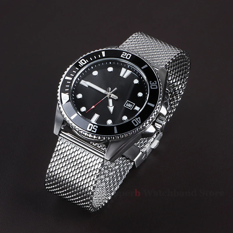 Bracelet de montre en acier inoxydable tissé milanais, bracelet de montre, Rolex, Omega, IWC, 18mm, 20mm, 22mm, 1.0mm, 0.6mm, haute qualité