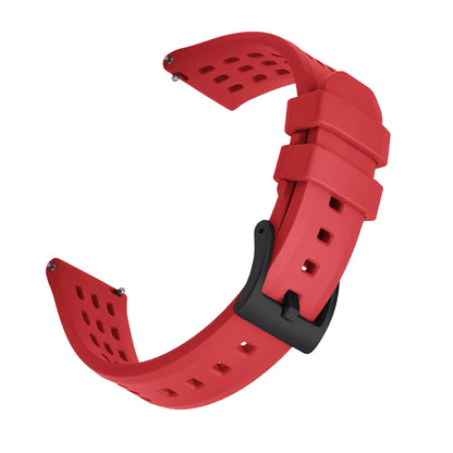 High Quality Quick Release FKM Fluoro Rubber Watch Strap 20mm 22mm New Design Porous Structure Ventilate FPM Rubber Watch Straps