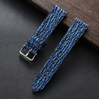 Bracelet en cuir véritable fait à la main pour hommes, pour Seiko, motif peau de serpent et de requin gaufré, bracelet de montre vintage en cuir de vache noir, 18mm, 20mm, 22mm